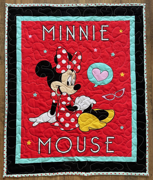 MINNIE MOUSE Inspired QUILTED BLANKET