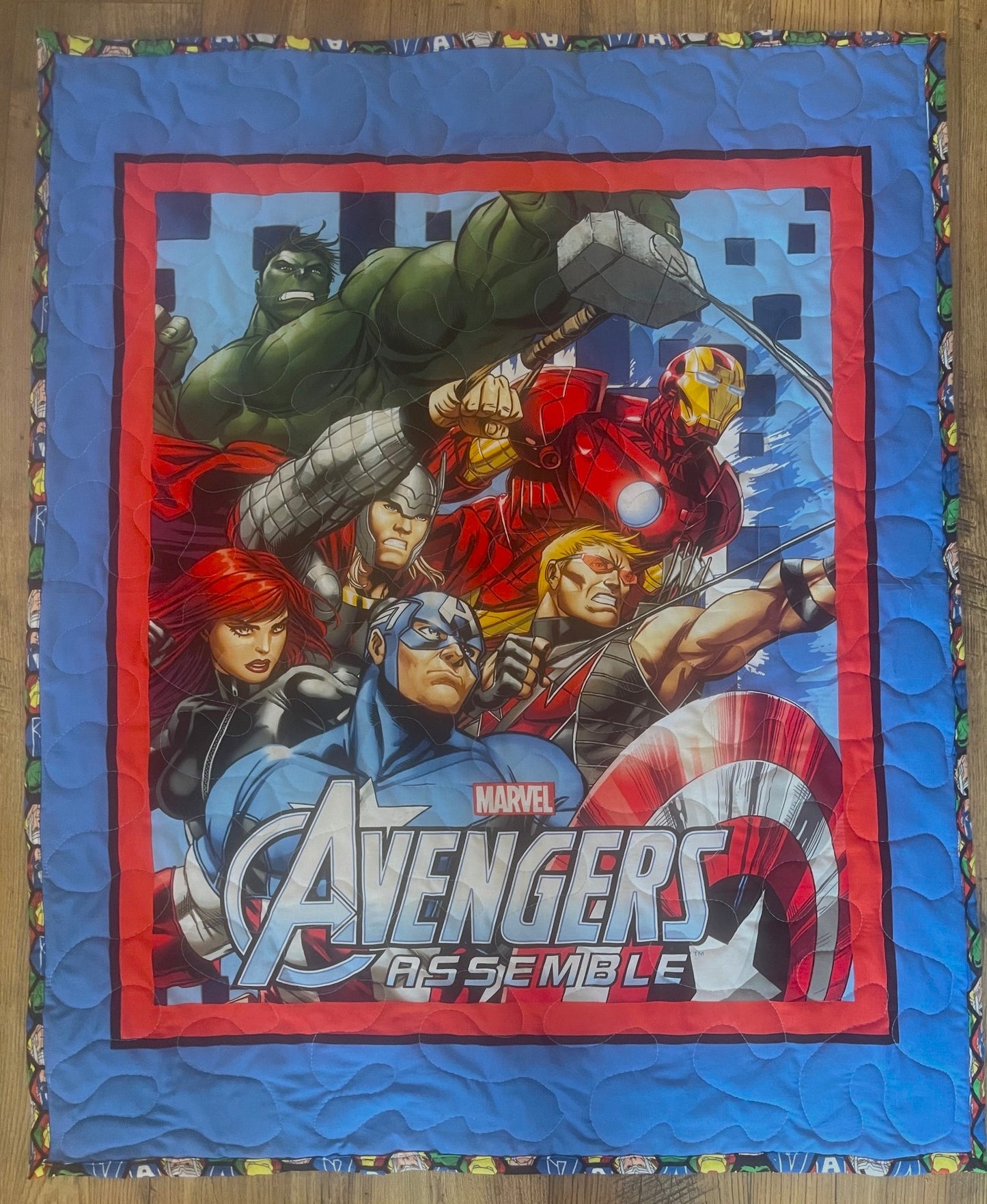 SUPERHERO Inspired Quilted Blanket Soft Flannel Backing