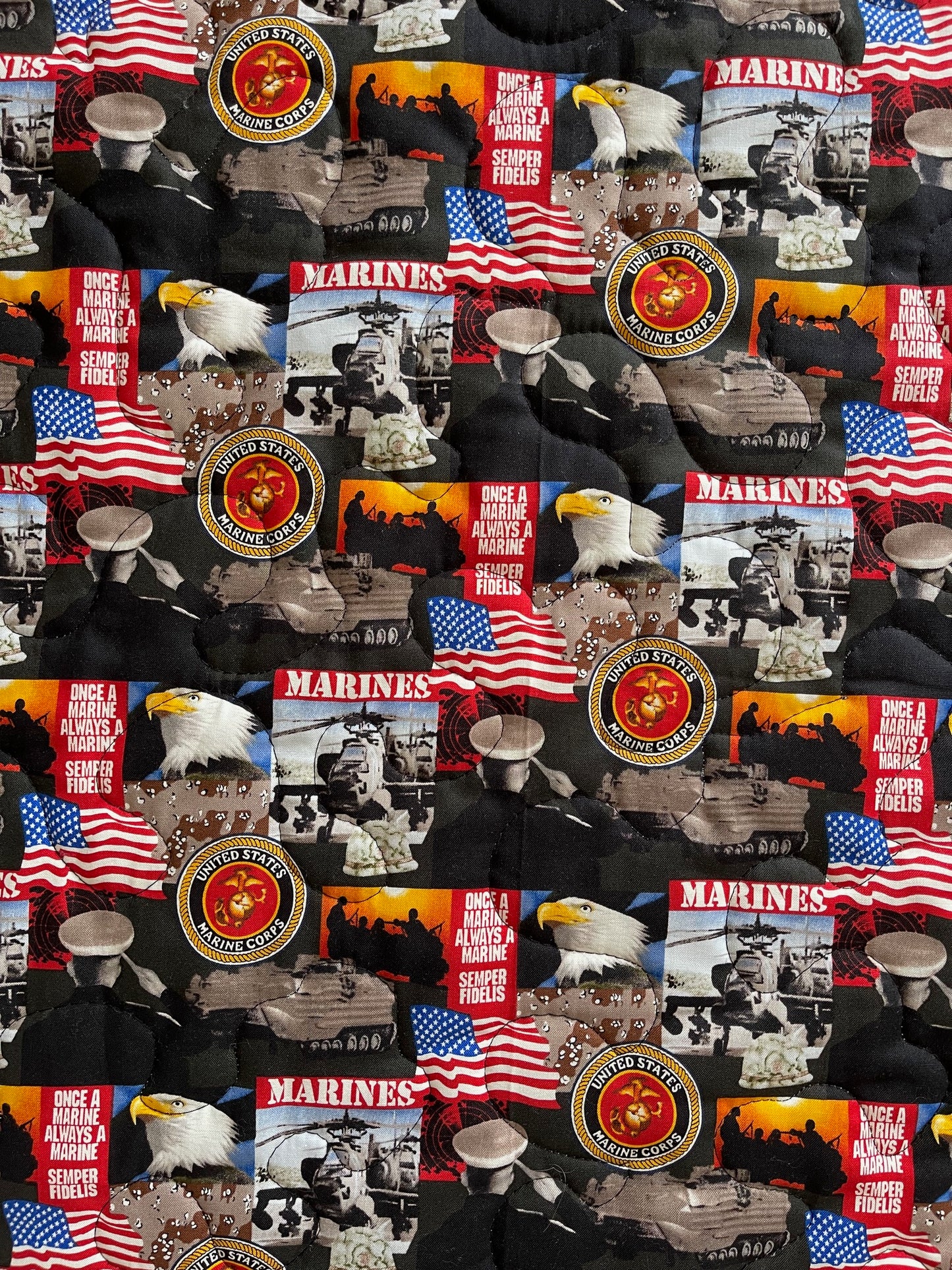 MARINES US MILITARY inspired Quilted Blanket