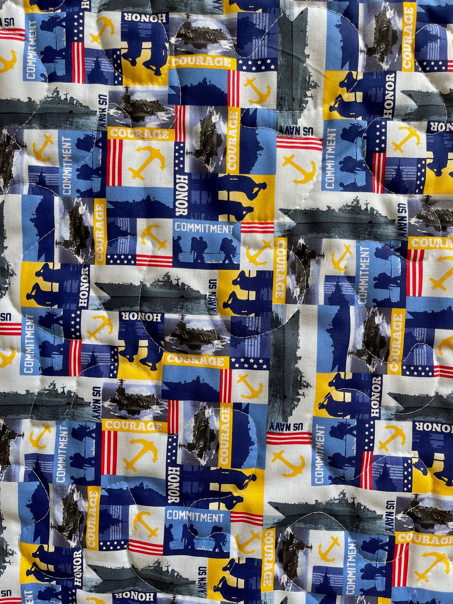 NAVY US MILITARY inspired Quilted Blanket