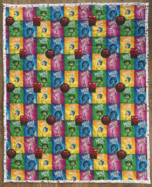 DISNEY PIXAR INSIDE OUT EMOTIONS INSPIRED QUILTED BLANKET