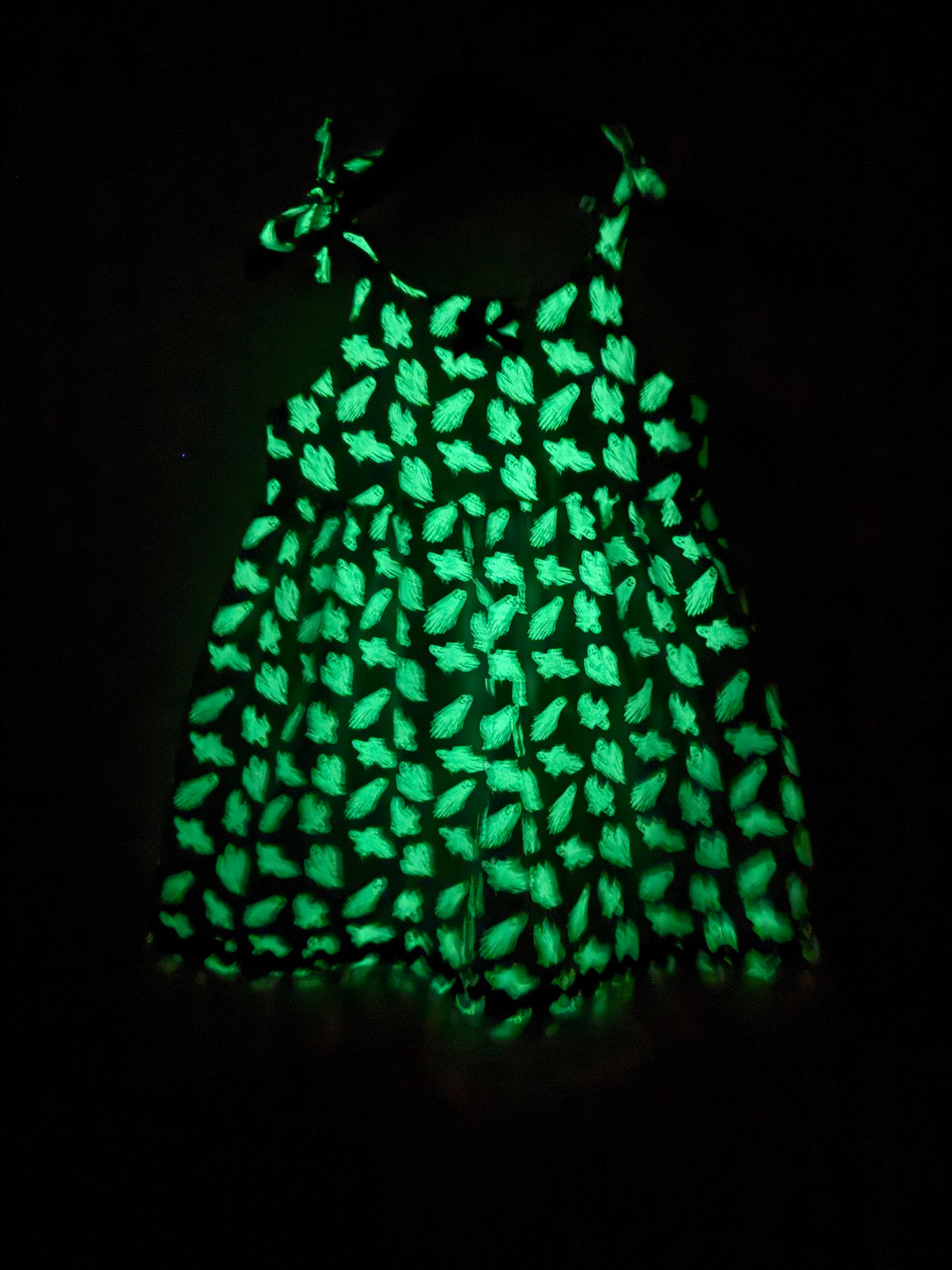 Girls Toddlers HALLOWEEN PINK *GLOW IN THE DARK* GHOSTS Boho Style Dress