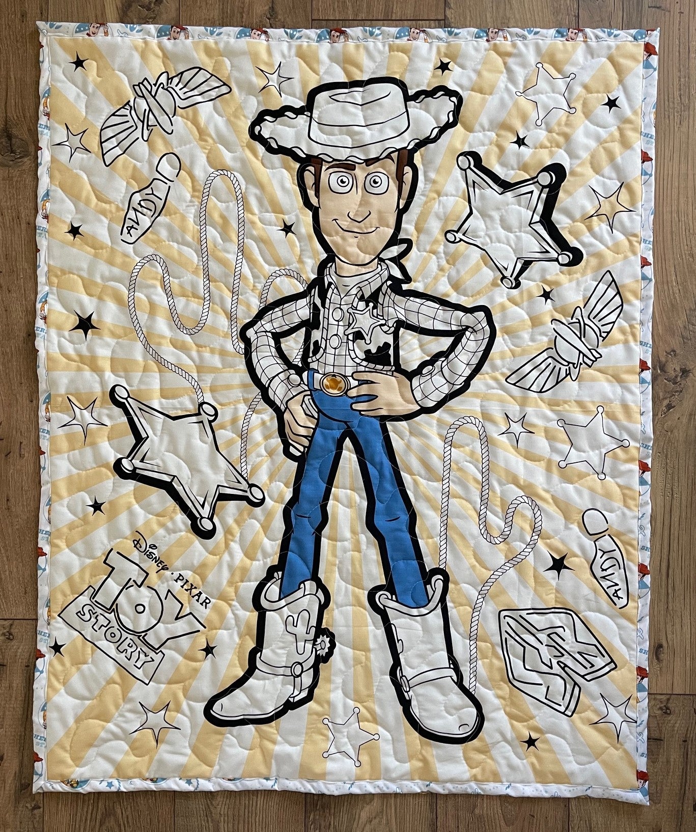 TOY STORY SHERIFF WOODY *LET'S RIDE* INSPIRED QUILTED BLANKET