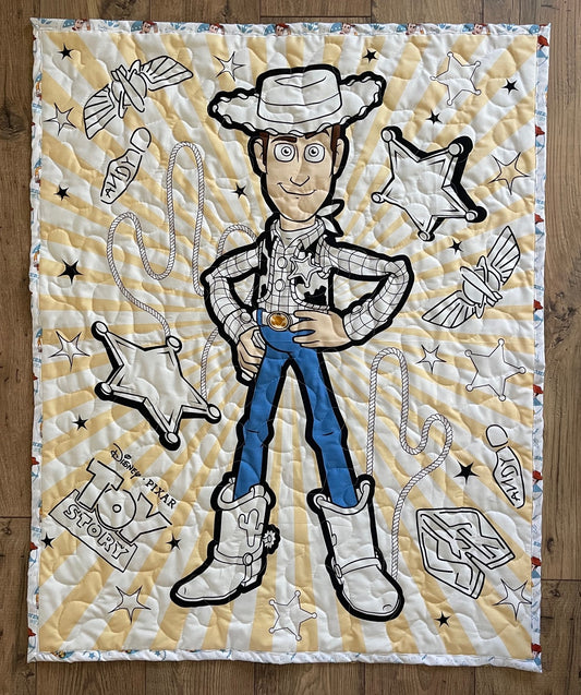 TOY STORY SHERIFF WOODY *LET'S RIDE* INSPIRED QUILTED BLANKET