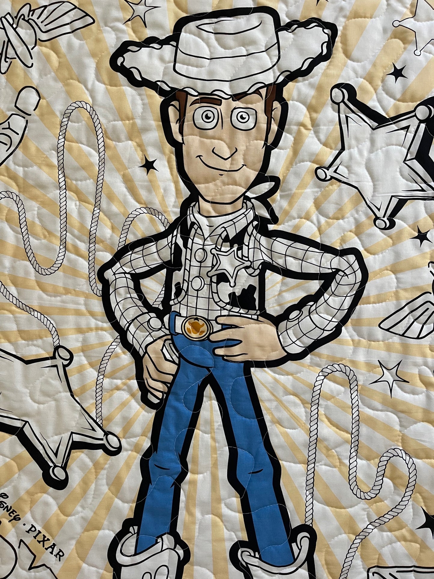 TOY STORY *LET'S RIDE* SHERIFF WOODY INSPIRED QUILTED BLANKET
