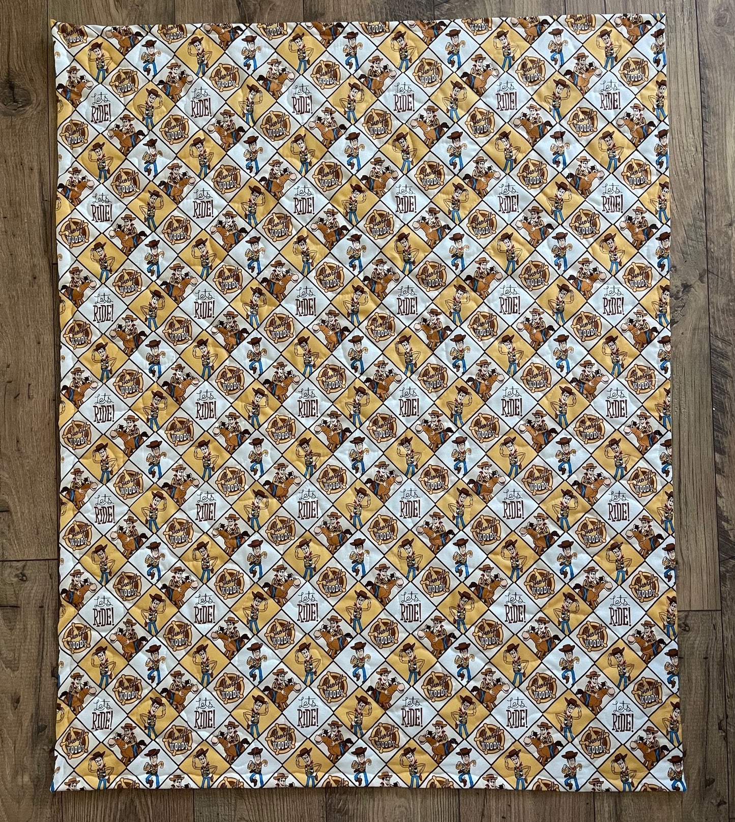 TOY STORY *LET'S RIDE* SHERIFF WOODY INSPIRED QUILTED BLANKET