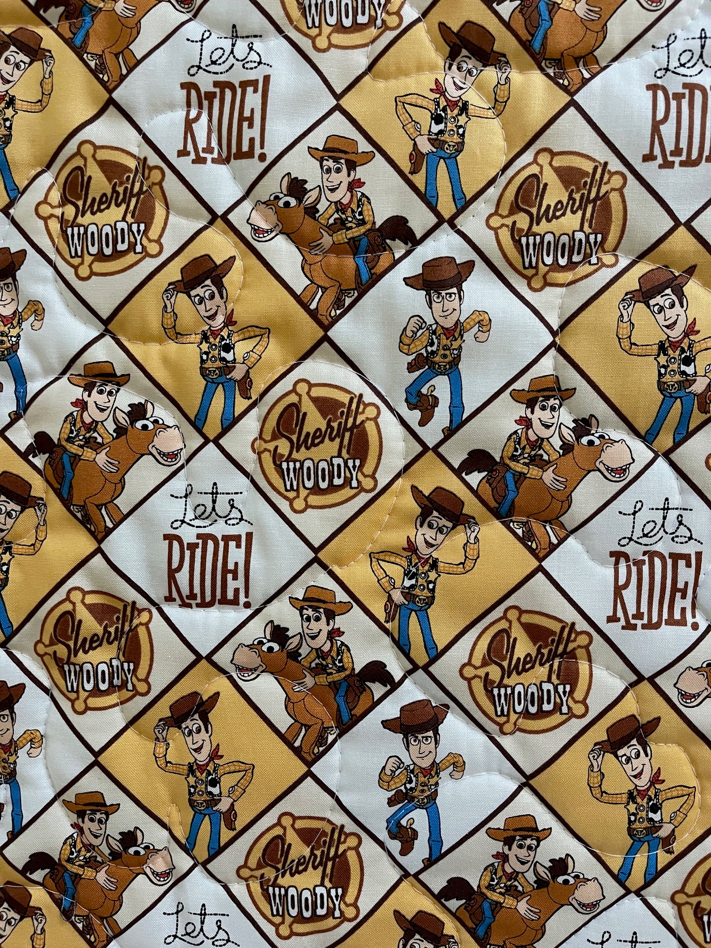 TOY STORY *LET'S RIDE* SHERIFF WOODY INSPIRED QUILTED BLANKET
