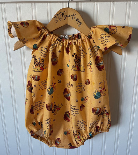 Infant & Toddler Girl's DISNEY CLASSIC WINNIE THE POOH INSPIRED Boho Style One Piece Romper