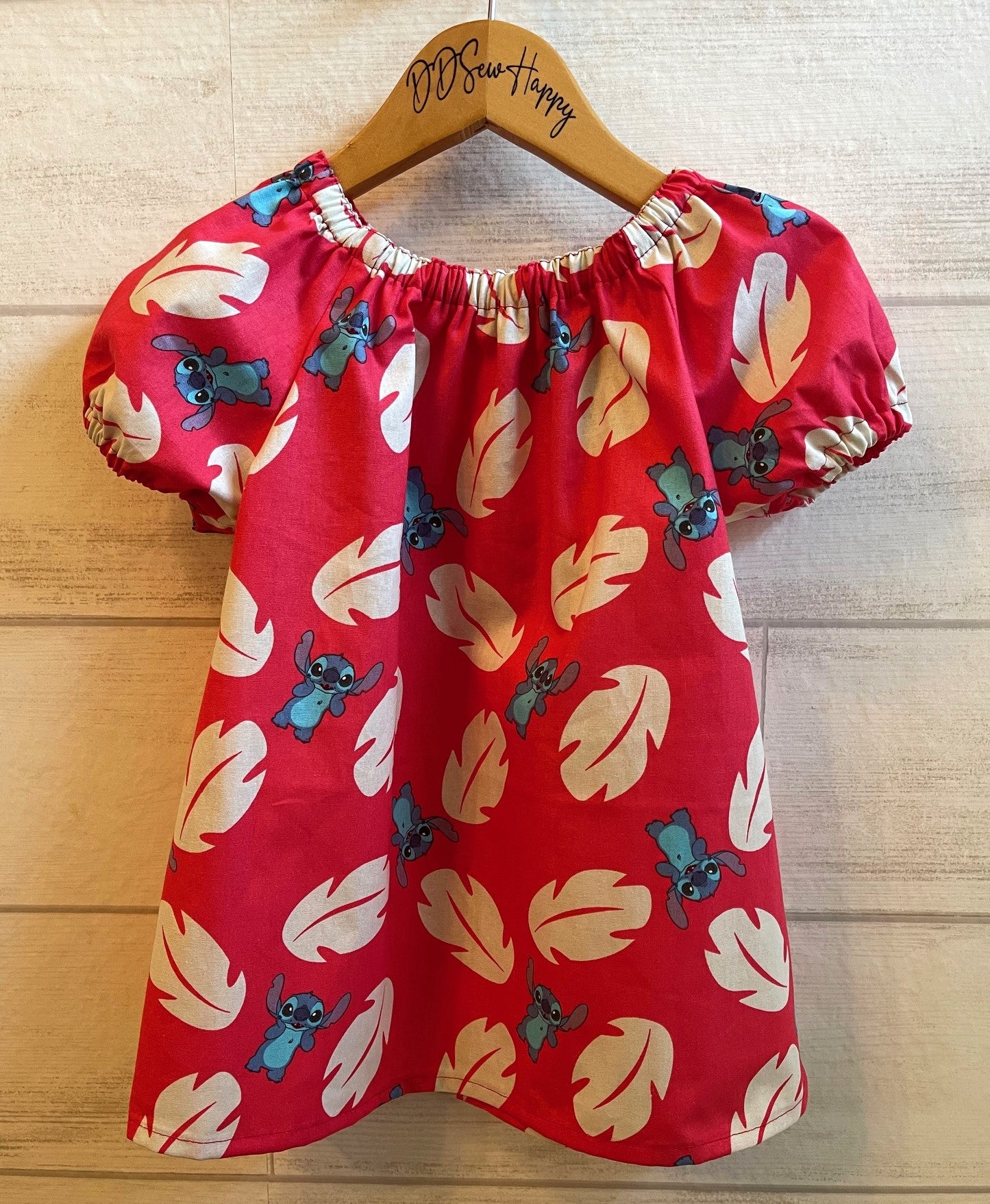 Girls STITCH red puffy short sleeved dress