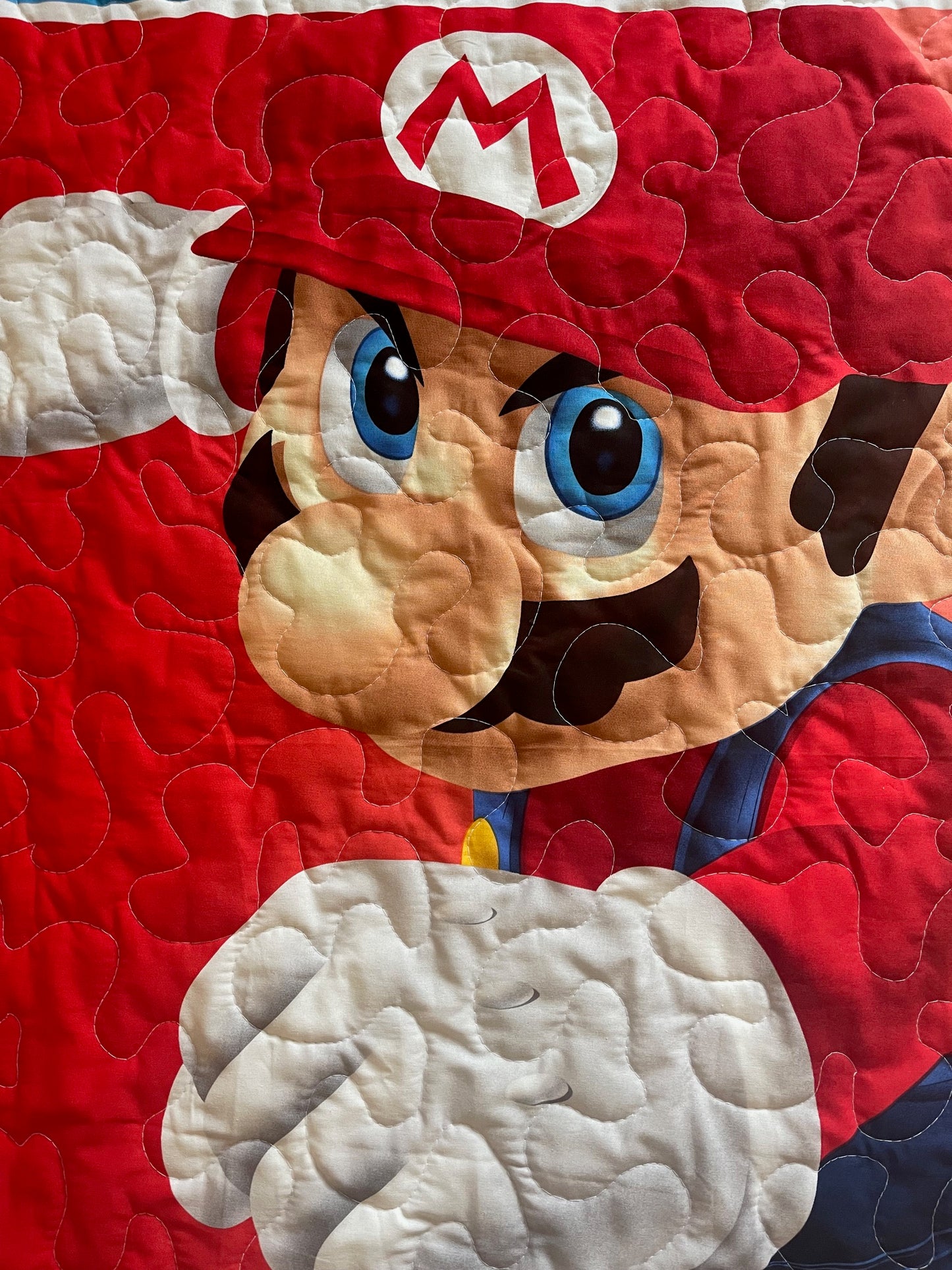 NINTENDO SUPER MARIO VIDEO GAME INSPIRED QUILTED BLANKET