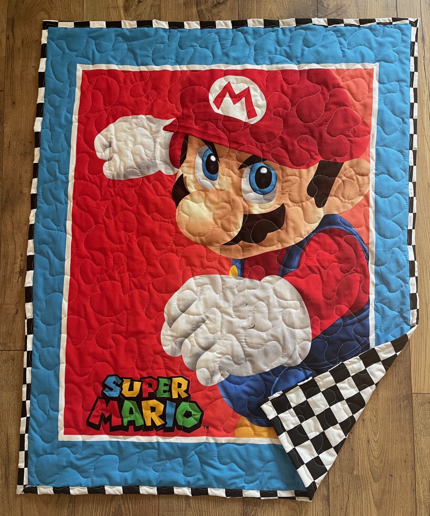 NINTENDO SUPER MARIO VIDEO GAME INSPIRED QUILTED BLANKET