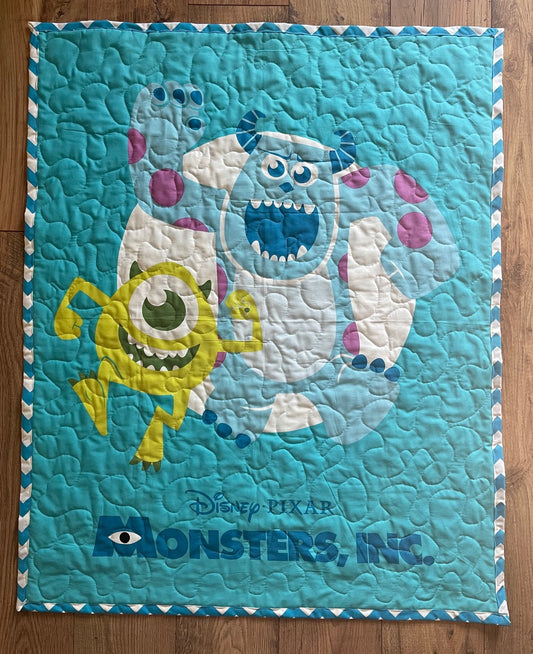 MONSTERS INC. MIKE & SCULLY Inspired Quilted Blanket 