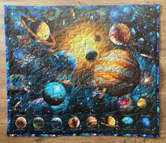 UNIVERSE GALAXY OF SPACE, PLANETS & MOONS Quilted Blanket 1 AVAILABLE