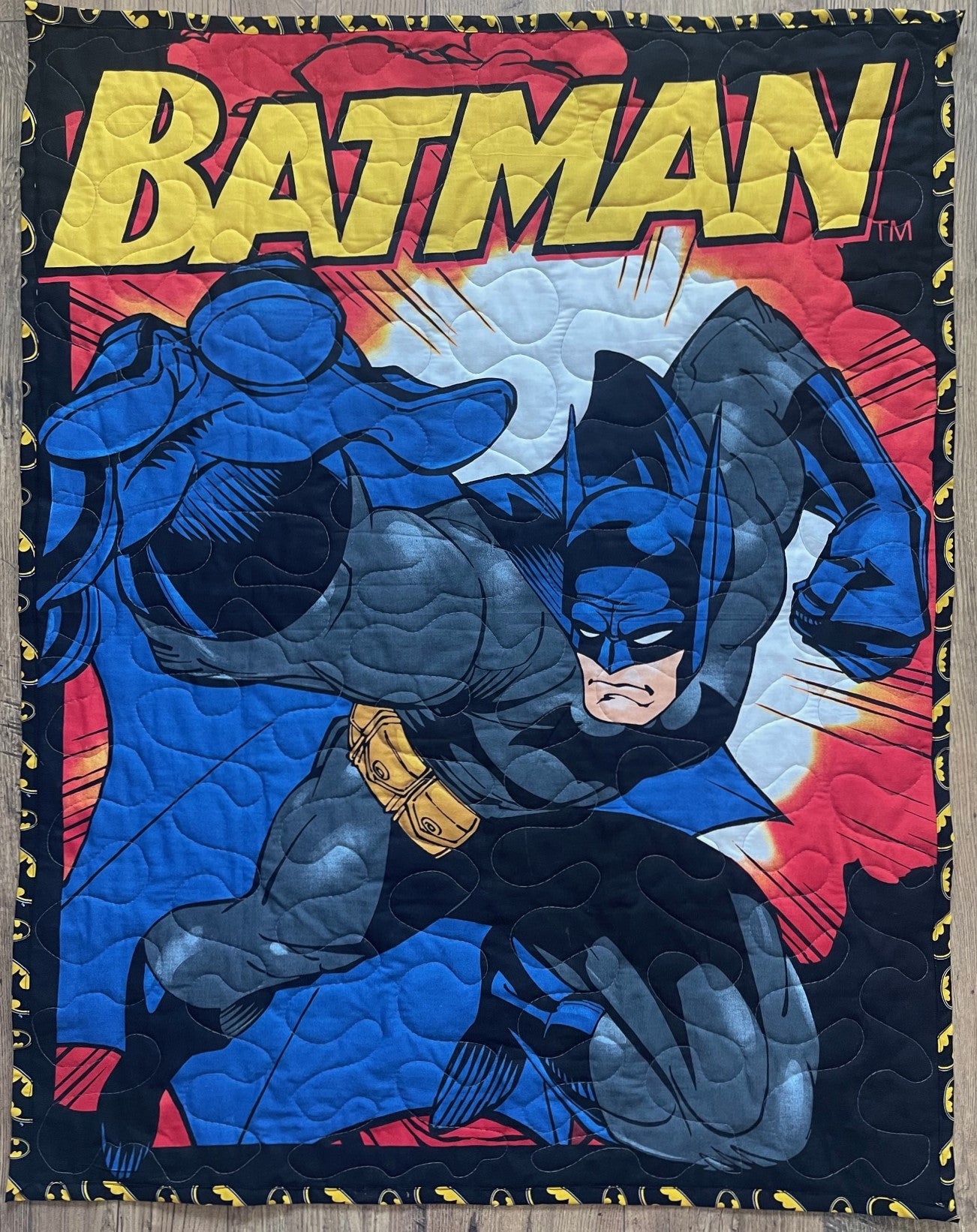 DC COMICS SUPERHERO BATMAN CAPED CRUSADER DC COMICS Inspired Quilted Blanket