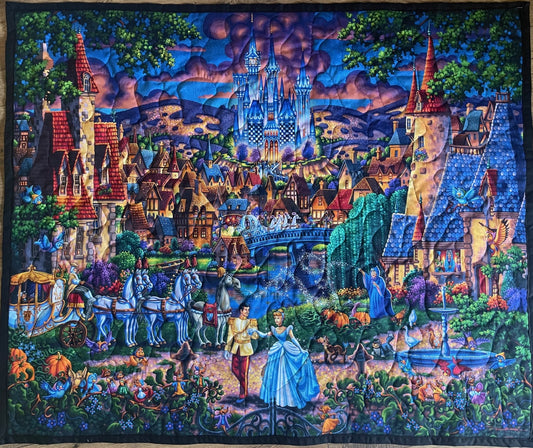 DISNEY CLASSIC CINDERELLA Inspired ENCHANTED EVENING Digitally Printed Quilted Blanket
