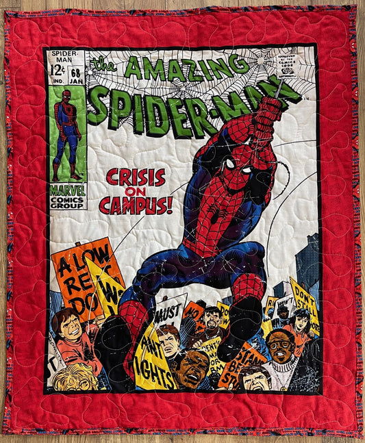 THE AMAZING SPIDER-MAN COMIC BOOK COVER Inspired QUILTED BLANKET