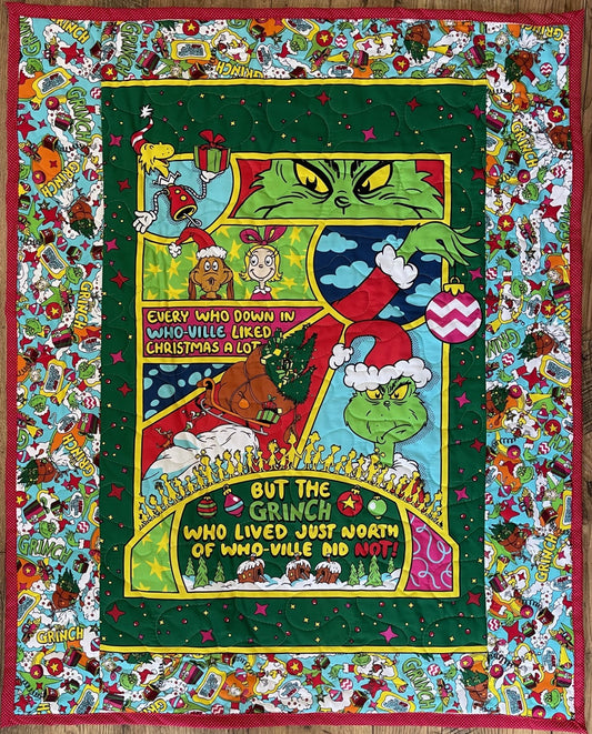 DR. SEUSS HOW THE GRINCH STOLE CHRISTMAS WHO-VILLE Inspired Quilted Blanket