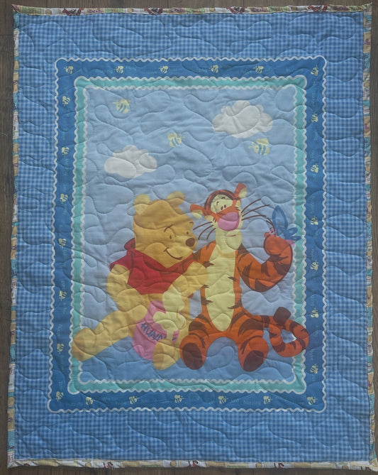 WINNIE THE POOH & TIGGER WE'RE JUST BUZZING ALONG Inspired Quilted Blanket