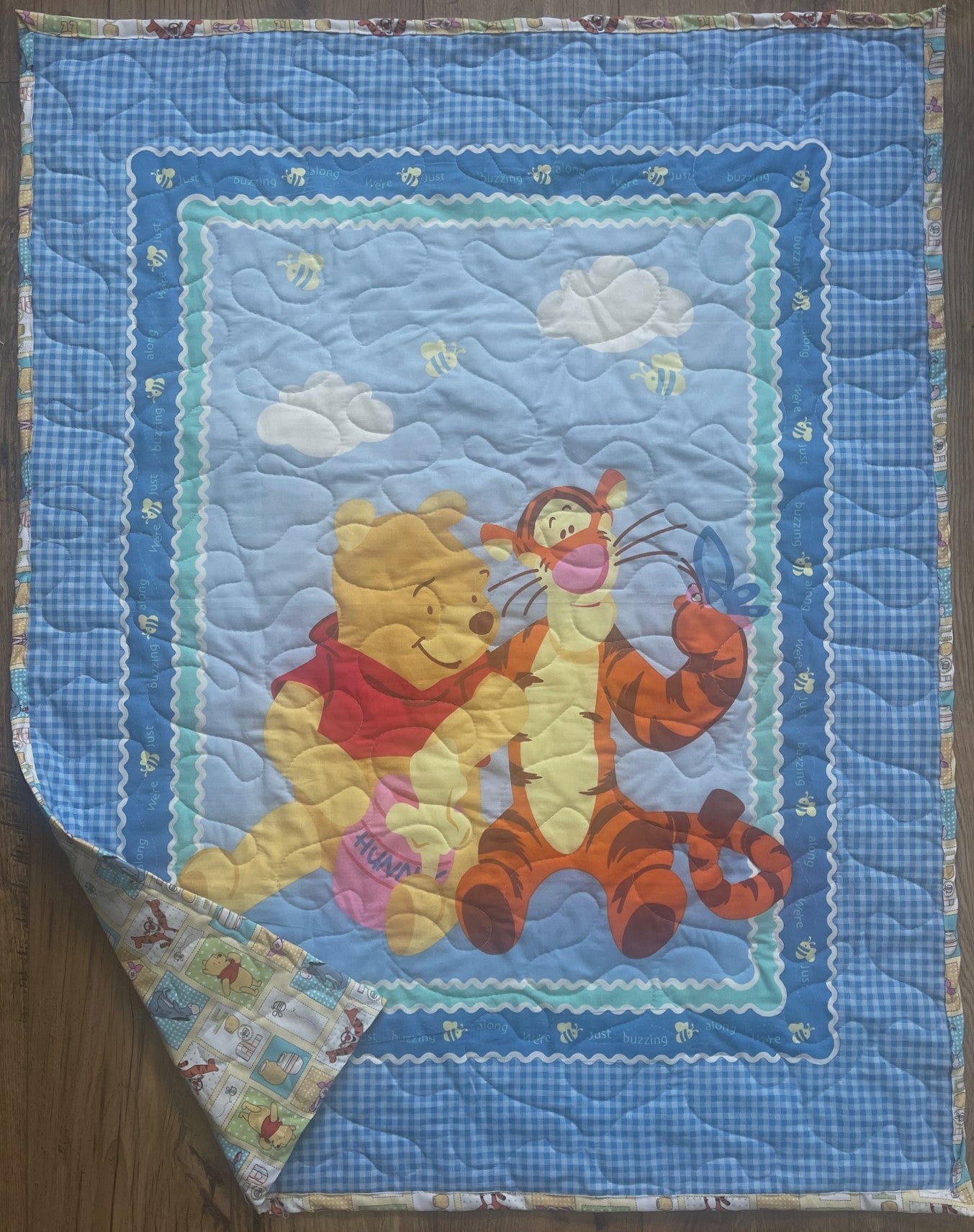 WINNIE THE POOH & TIGGER WE'RE JUST BUZZING ALONG Inspired Quilted Blanket