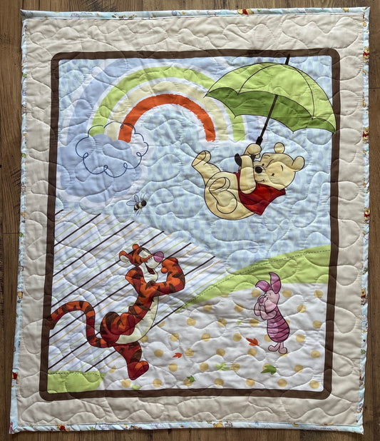 WINNIE THE POOH, PIGLET & TIGGER *HELLO THERE LITTLE CLOUD* Inspired Quilted Blanket