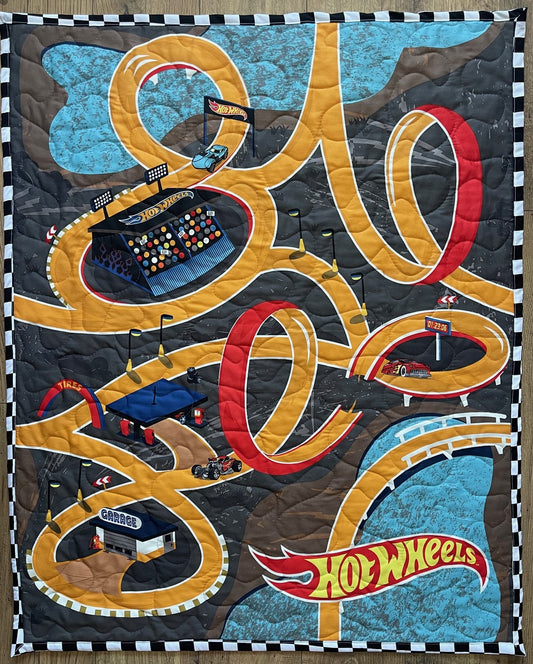 HOT WHEELS CLASSIC RACE CARS INSPIRED QUILTED BLANKET