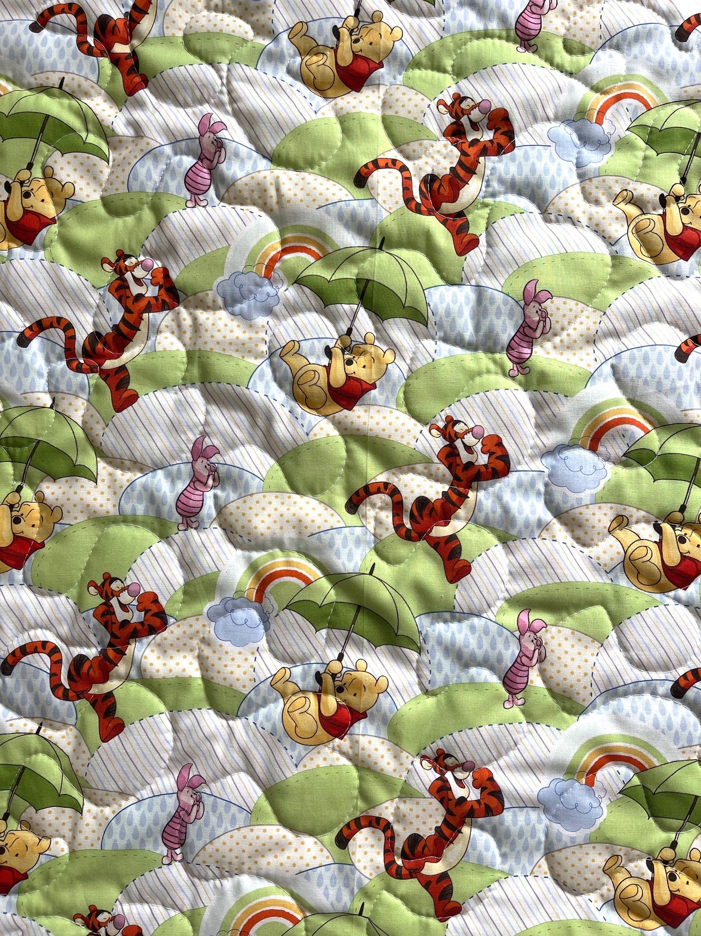 WINNIE THE POOH, TIGGER & PIGLET *RAINY DAY FUN* Inspired Quilted Blanket