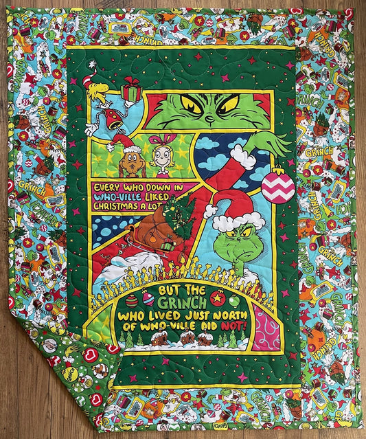 DR. SEUSS HOW THE GRINCH STOLE CHRISTMAS WHO-VILLE Inspired Quilted Blanket