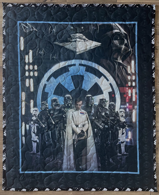 Star Wars Rogue One Villains Darth Vader, Grand Moff Tarkin, Stormtroopers inspired Quilted Blanket