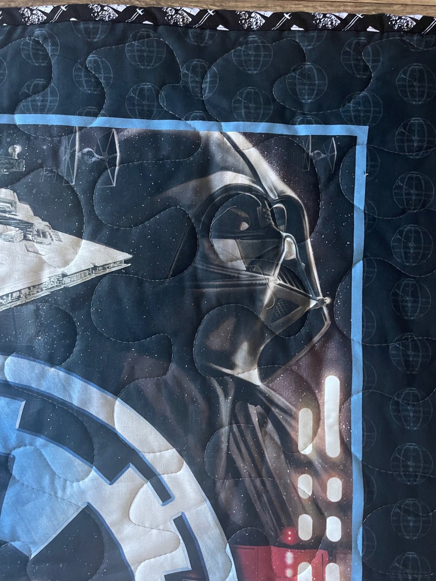 Rogue One Villains Darth Vader, Grand Moff Tarkin, Stormtroopers inspired Quilted Blanket