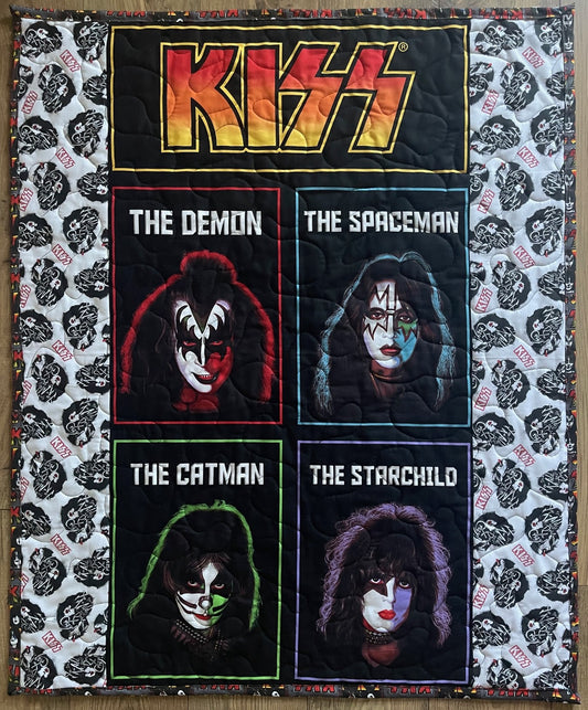 KISS ROCK BAND *LIVE IN CONCERT* Inspired Quilted Blanket