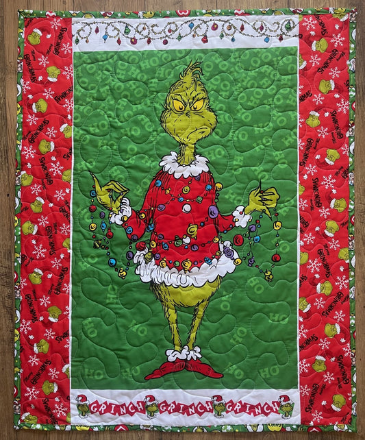 HOW THE GRINCH STOLE CHRISTMAS Inspired Quilted Blanket GRINCH GRINCH GRINCH GRINCHMAS (Copy)
