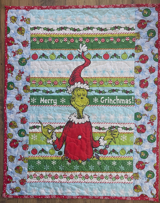 DR SEUSS HOW THE GRINCH STOLE CHRISTMAS Inspired Quilted Blanket MERRY GRINCHMAS!