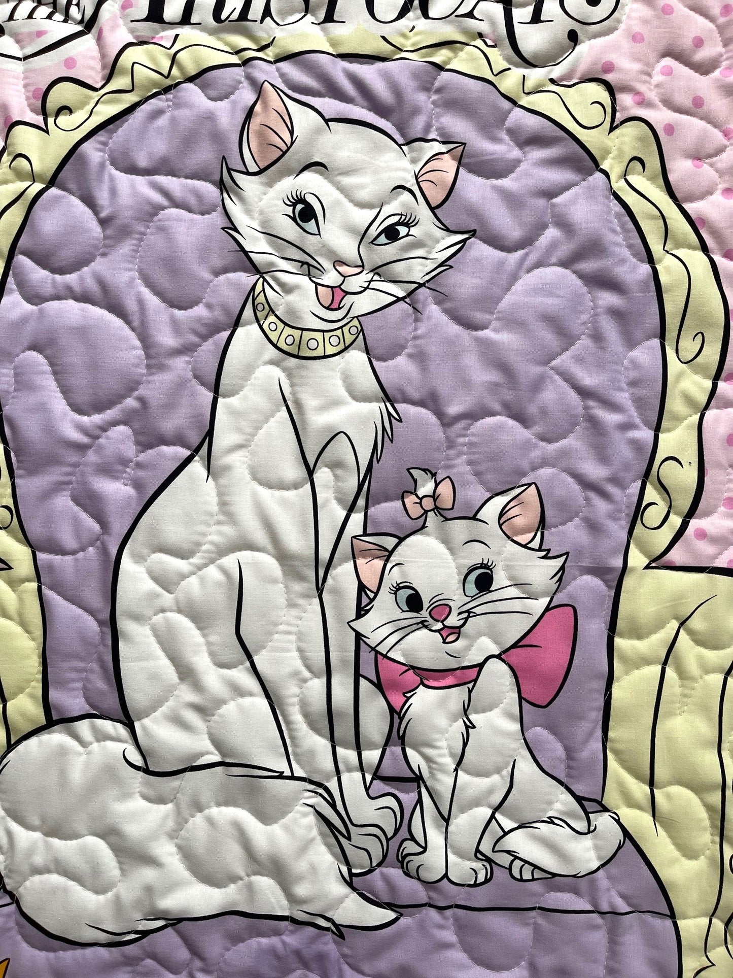 Walt Disney's THE ARISTOCATS Inspired Quilted Blanket Cats Marie