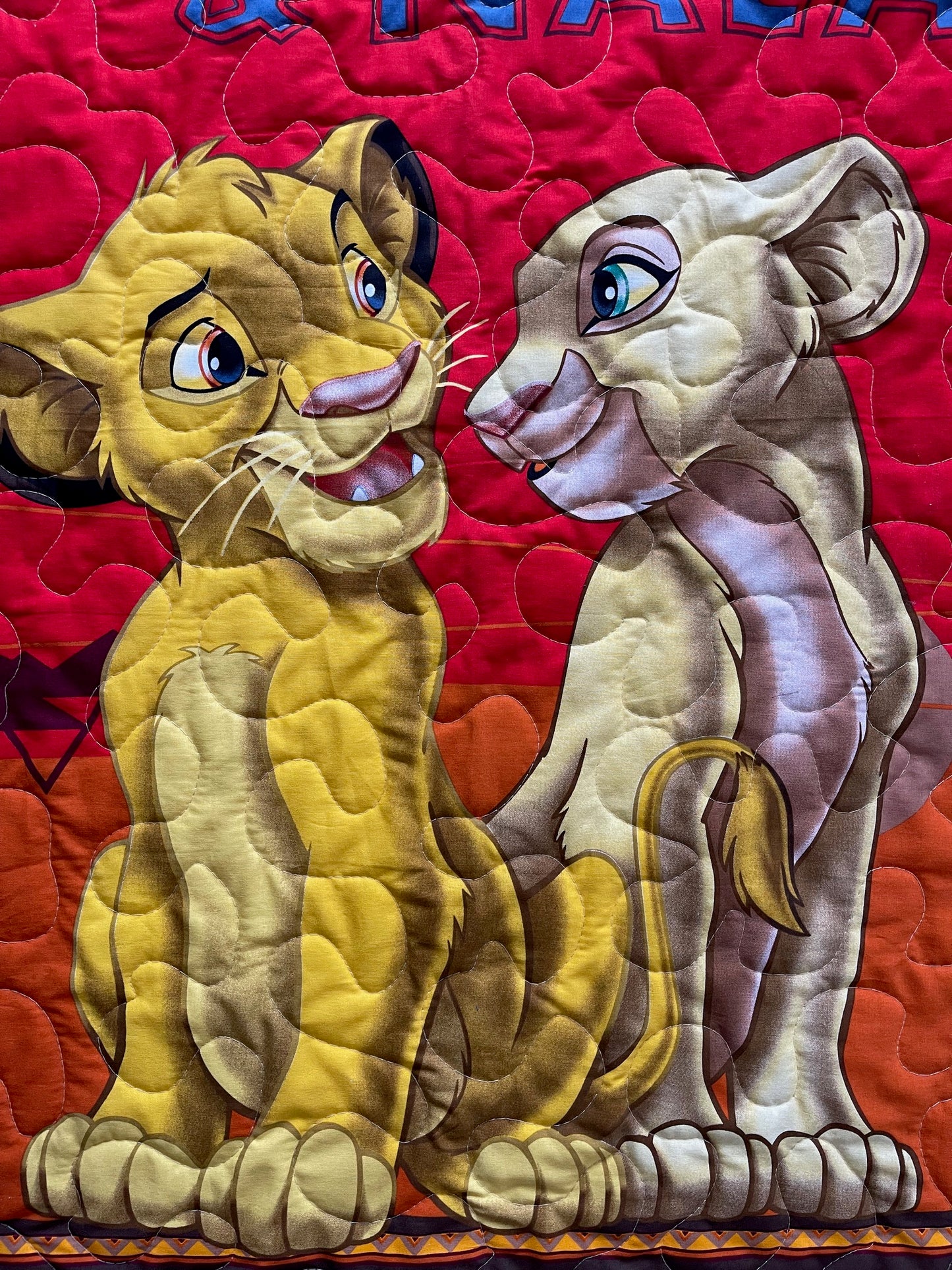 DISNEY THE LION KING SIMBA & NALA Inspired Quilted Blanket