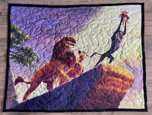 THE LION KING PRIDE ROCK DIGITAL PRINT INSPIRED QUILTED BLANKET