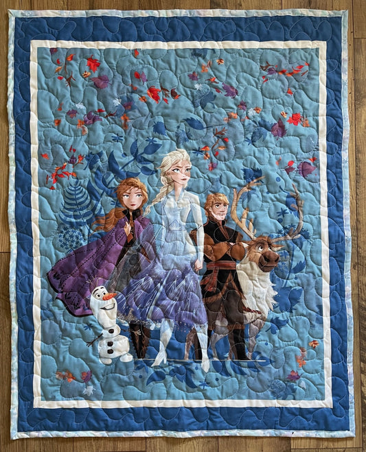 DISNEY FROZENS SISTERS ANNA ELSA OLAF KRISTOFF Inspired Quilted Blanket