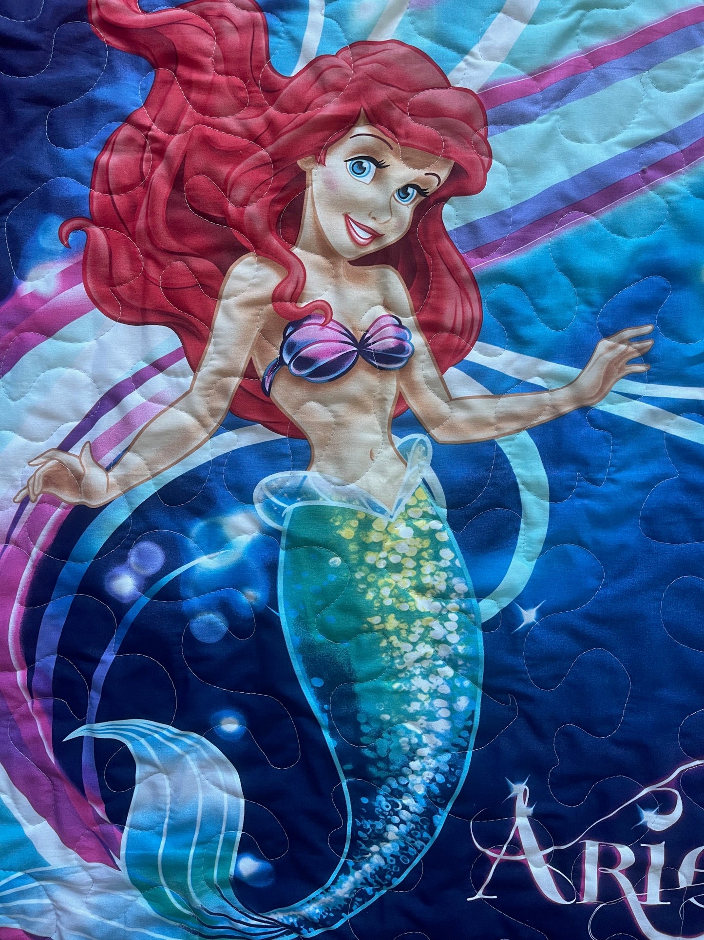 DISNEY LITTLE MERMAID Inspired ARIEL Quilted Blanket 1 AVAILABLE