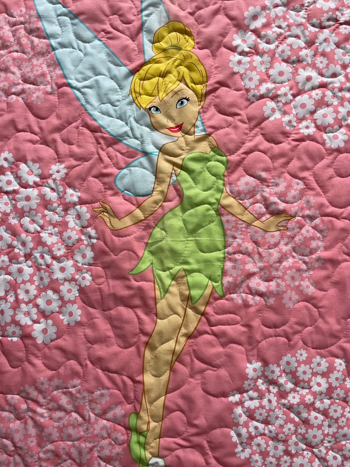 DISNEY PETER PAN'S TINKER BELL Inspired 36"x44" Quilted Blanket