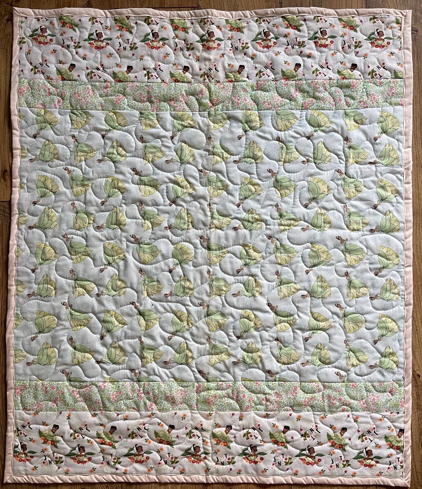 TIANA PRINCESS AND THE FROG Inspired Quilted Blanket