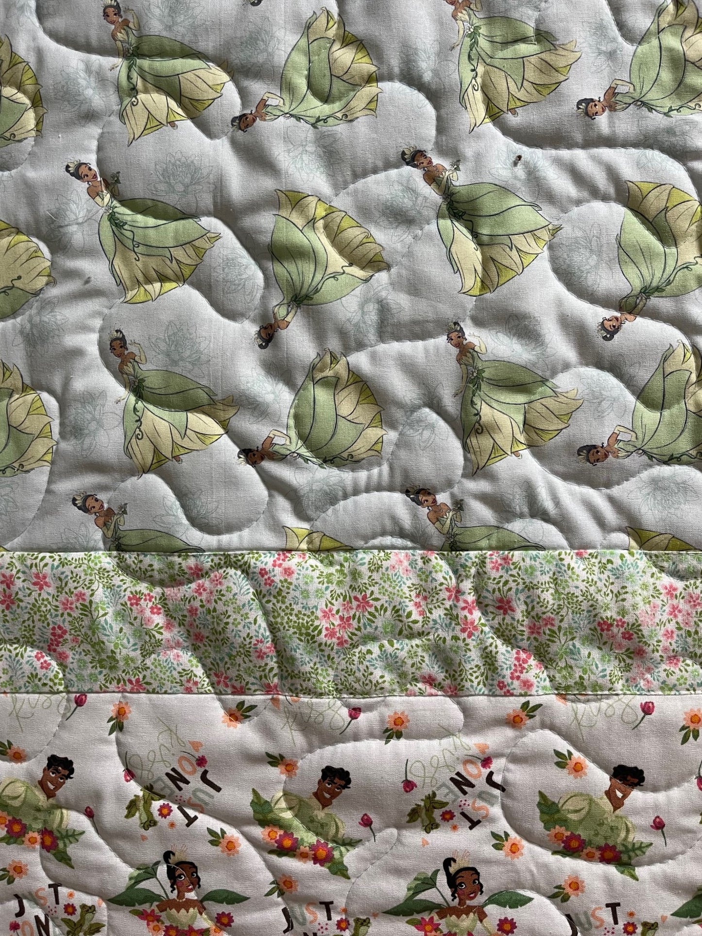 TIANA PRINCESS AND THE FROG Inspired Quilted Blanket