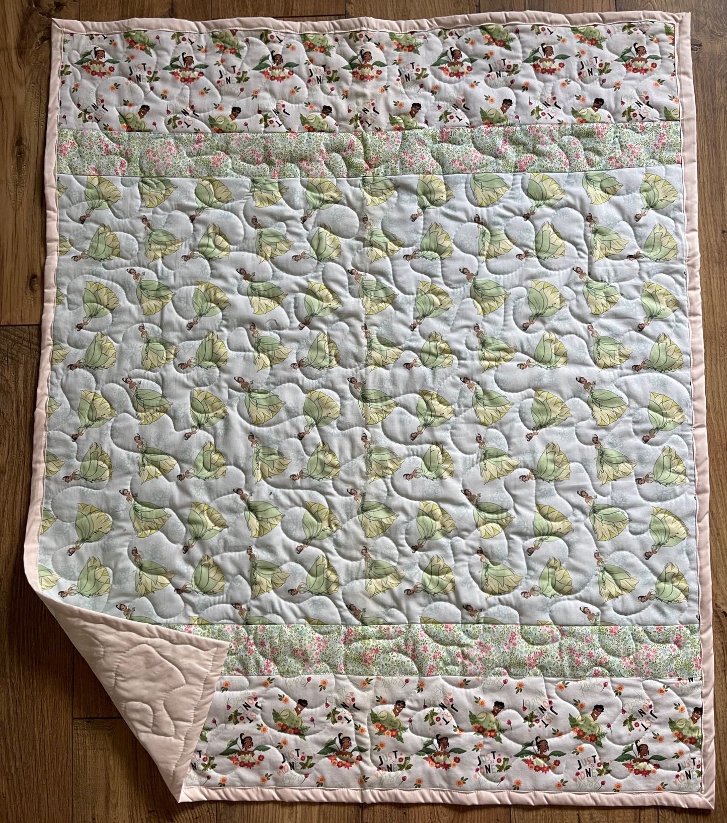 TIANA PRINCESS AND THE FROG Inspired Quilted Blanket