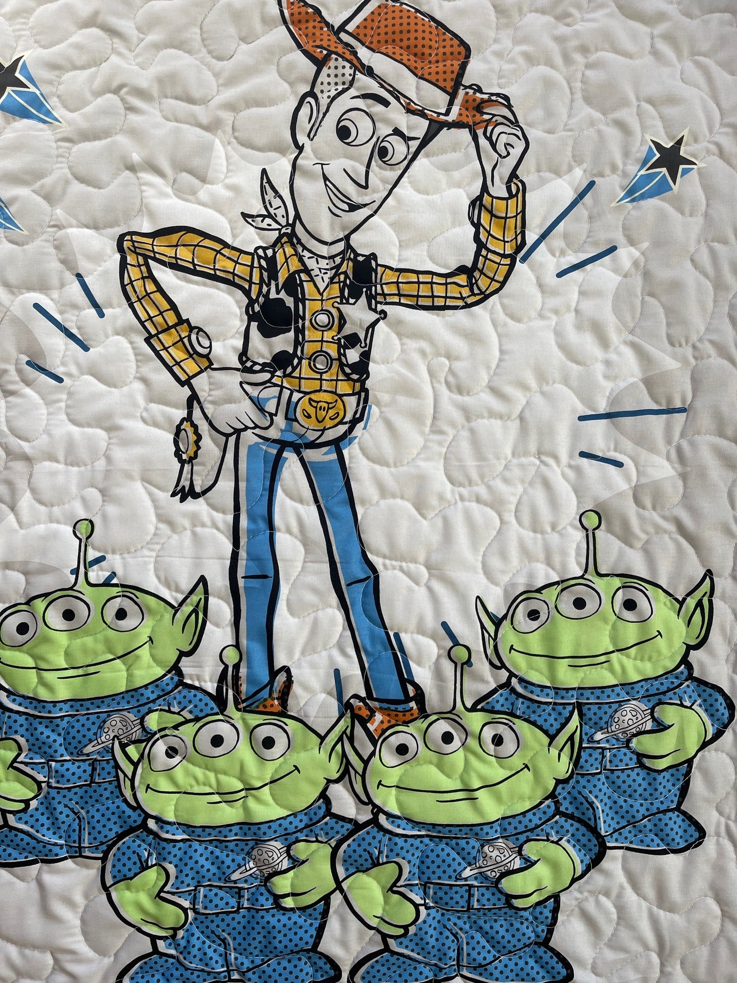 TOY STORY SHERIFF WOODY & ALIENS INSPIRED QUILTED BLANKET