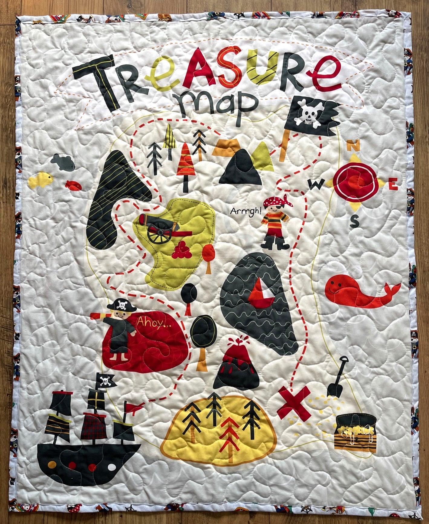 PIRATE TREASURE MAP PIRATE INSPIRED QUILTED BLANKET
