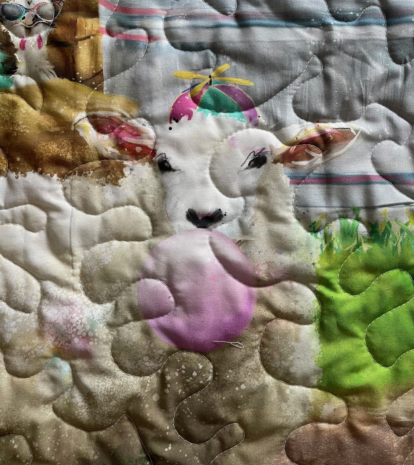 FARM ANIMALS *WELCOME TO THE FUNNY FARM* Handmade Quilted Blanket