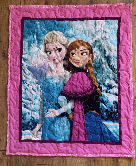 FROZENS SISTERS ELSA & ANNA Inspired Quilted Blanket
