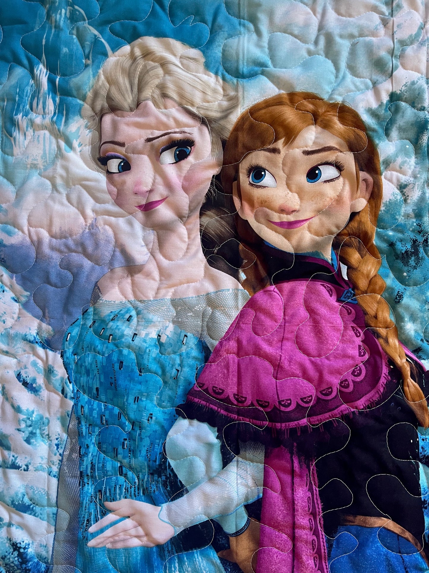 FROZENS SISTERS ELSA & ANNA INSPIRED QUILTED BLANKET