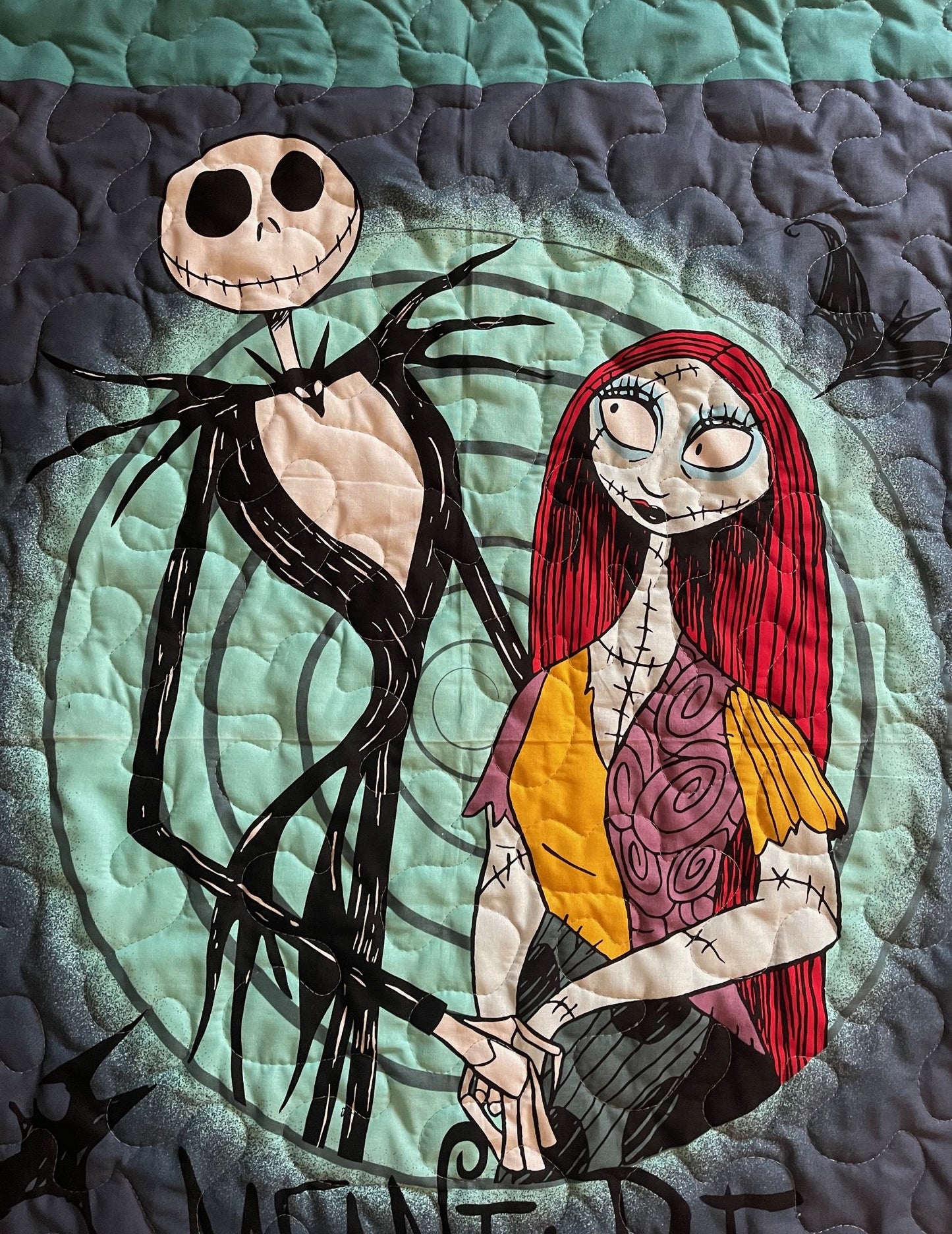 NIGHTMARE BEFORE CHRISTMAS JACK & SALLY 36"X44" MEANT TO BE QUILTED BLANKET