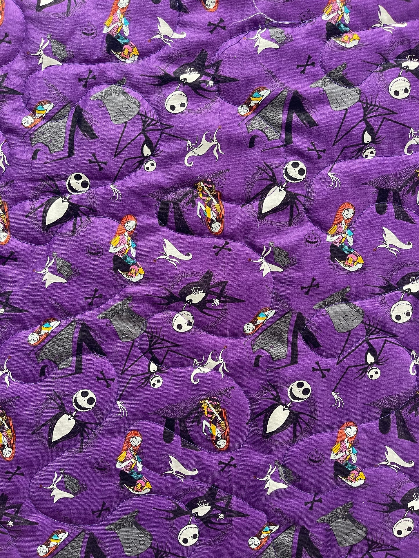 NIGHTMARE BEFORE CHRISTMAS MEANT TO BE JACK & SALLY INSPIRED QUILTED BLANKET