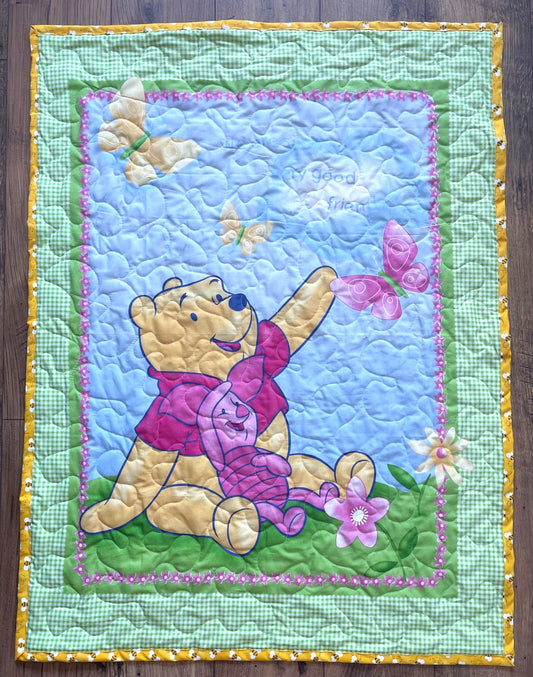 WINNIE THE POOH & PIGLET INSPIRED *WE ARE SUCH VERY GOOD FRIENDS* QUILTED BLANKET