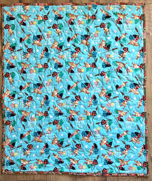 DISNEY MOANA "TRUE TO YOURSELF" QUILTED BLANKET